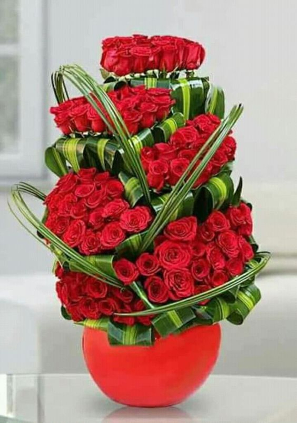 Ravishing 100 Red Roses Arrangement