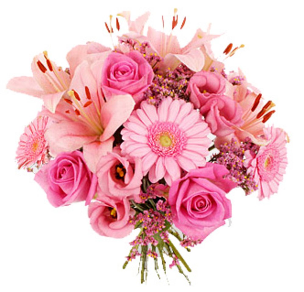 Pink Lilies , Roses & Gerberas