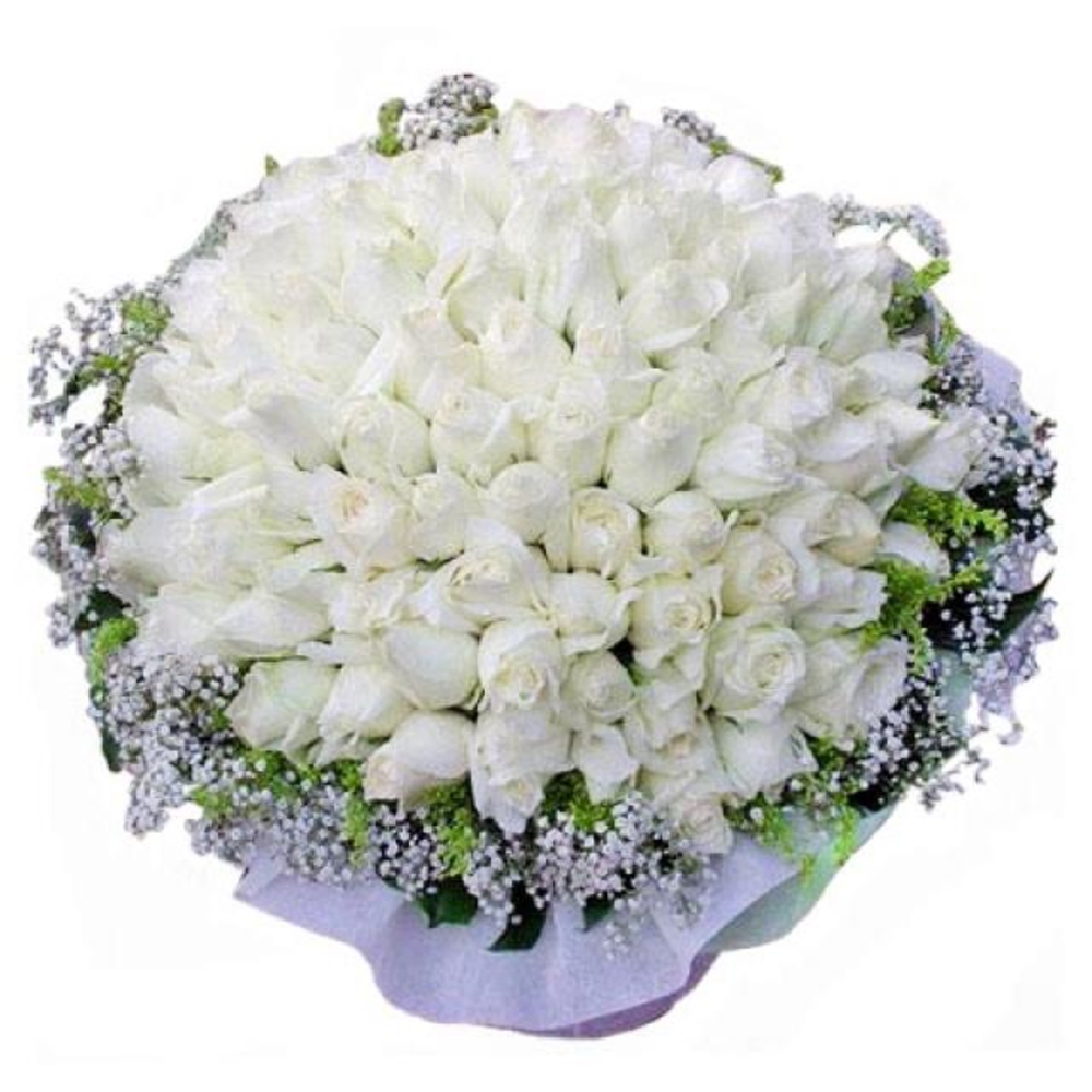 Delightful White Rose Bouquet