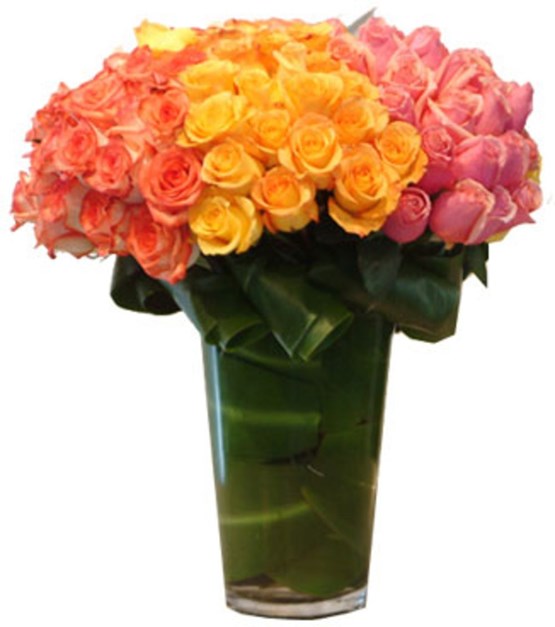 Orange, Yellow & Pink Roses Best UAE Online Flower Delivery