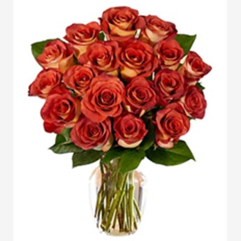 Sun Kiss Roses With Vase