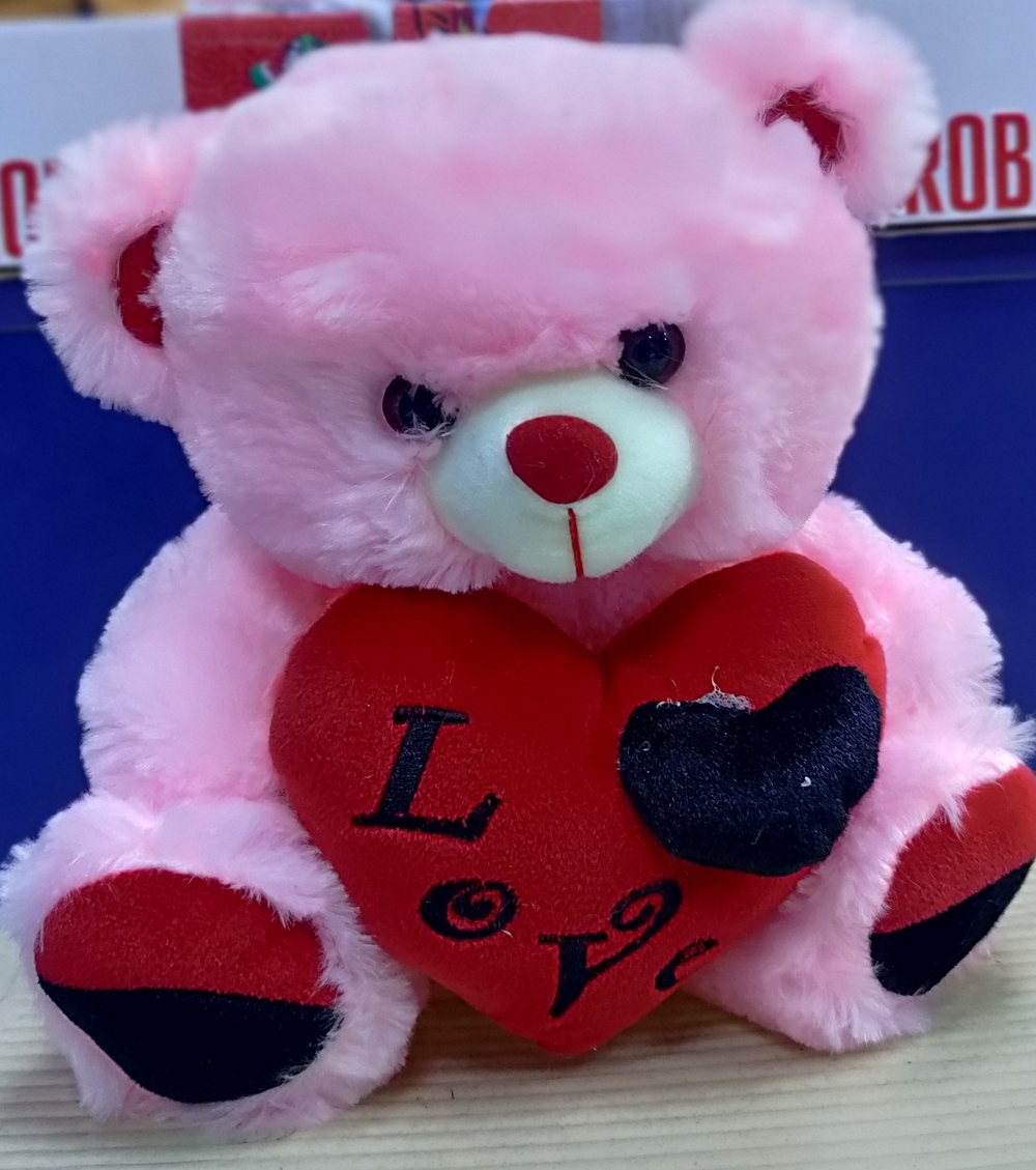 Beautiful Pink Teddy With Red Heart(30cm)