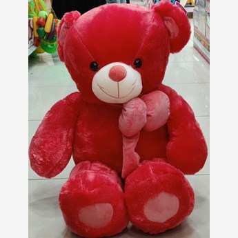Red Teddy With Red Ribbon(3feet)