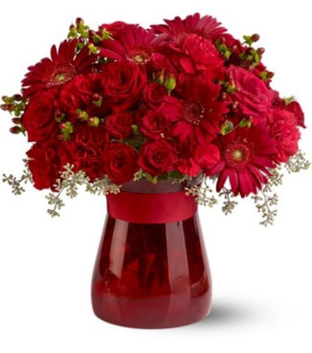 Red Roses , Carnations & Gerberas