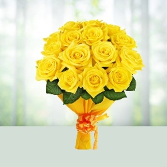12 Yellow Roses Hand Bouquet